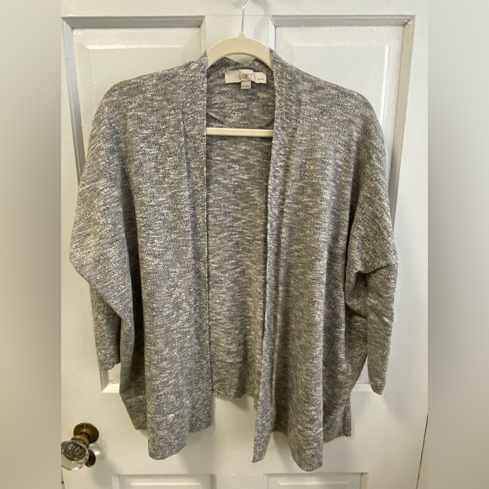 LOFT Metallic Heathered Gray Women's Cardigan